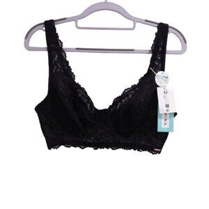 NEW Dorina Women's Aina Non Padded Bralette Full Cup Wireless Black Size L D0019